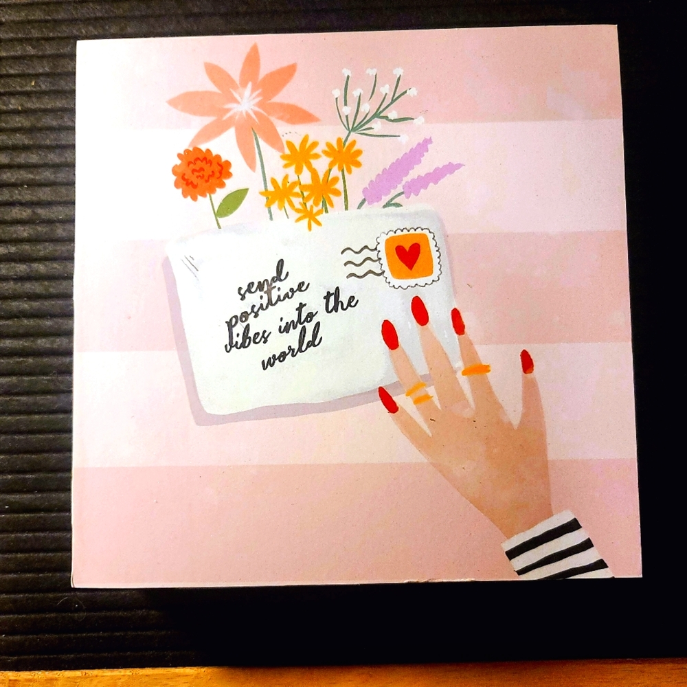 Feminine & Chic "Send Positive Vibes into the World" postage letter decor
